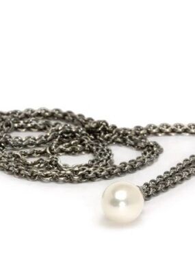 Trollbeads Silver fantasy necklace with Single White Pearl
